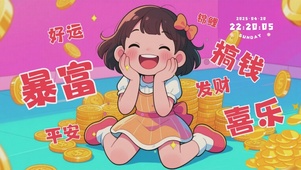 暴富女孩桌面
