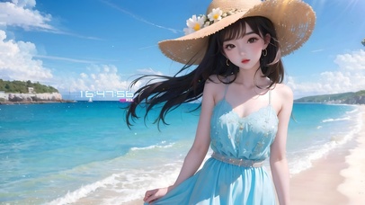 夏日海边女孩