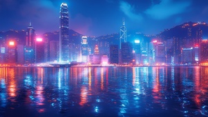 夜港流光