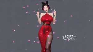 红裙美女