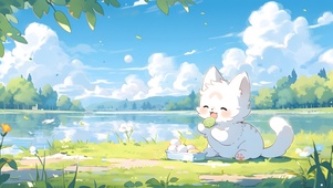 湖边小猫