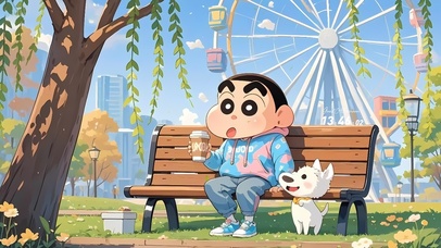 公园游玩的小新