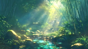 竹林 溪水