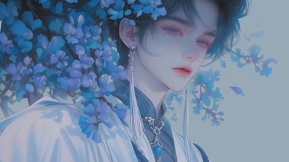 4k戴流苏耳环的少年