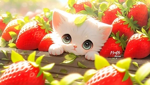 小清新草莓猫咪