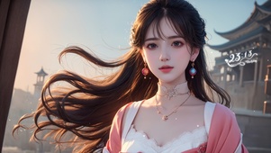 4K唯美治愈古城美女