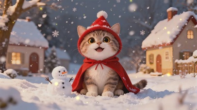 雪景治愈小猫