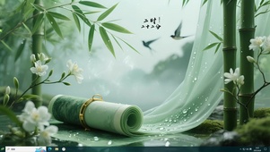 雨中竹林卷轴