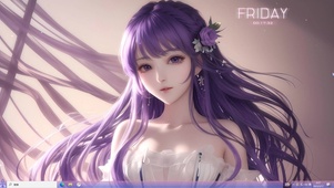 4k紫发清纯美少女飘逸