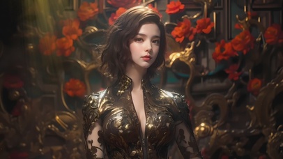 【4K】又美又飒，鲜花美女