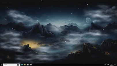 黑金古风山水-桌面主题