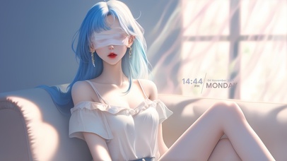 沙发上可爱女孩