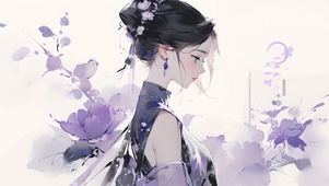 文艺古风水墨女孩