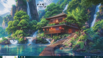 风景主题 瀑布湖水客栈