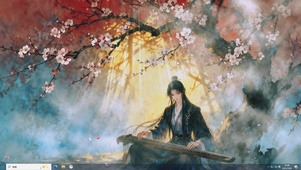 花荫古琴的暮色弦歌-桌面主题