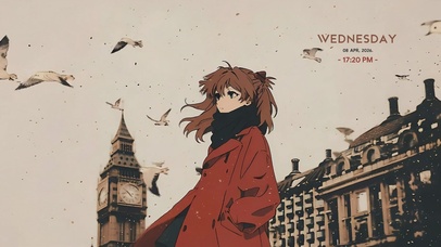 巴黎街头 明日香（时钟组件）