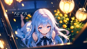 温馨夜晚可爱女孩