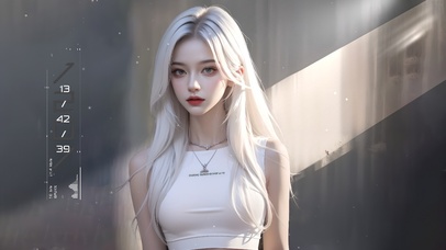 纯欲系白发阳光美女