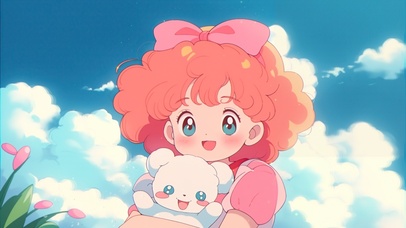 蓝天下的小女孩