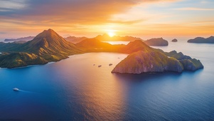海岛夕照