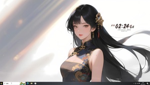 温婉国潮旗袍美女