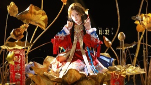 金莲荷花新春美女