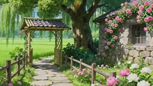 绿色护眼乡村