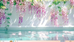 池塘边的鲜花