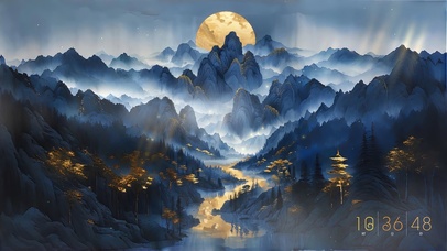 4K 鎏金水墨  山河社稷 