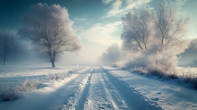 银装素裹静谧之路