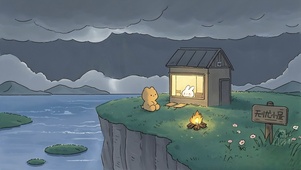 打雷了快进屋里来！