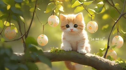 树梢可爱小狸猫