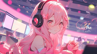 粉色可爱电竞少女