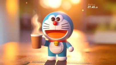 喝咖啡的哆啦A 梦