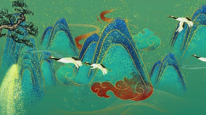 中国风国潮山水