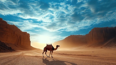 穿越沙漠的骆驼