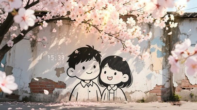 樱花树下青梅竹马