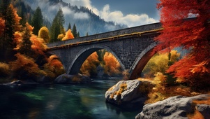 石桥风景-秋