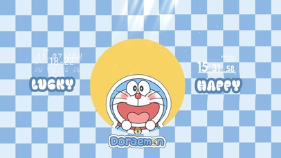 哆啦a梦 开心哆啦格纹