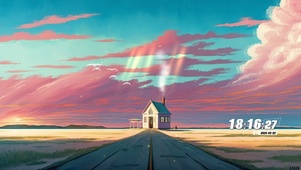 夕阳房屋