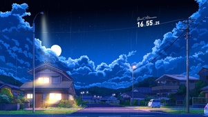 雨夜小镇