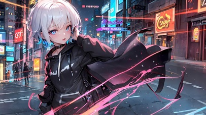 赛博朋克城市少女