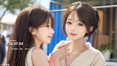 4K性感清纯闺蜜美女