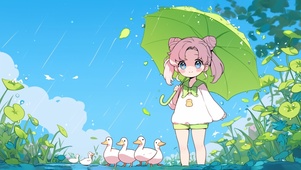 雨天可爱鸭
