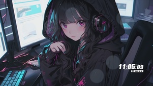 带耳机的女孩
