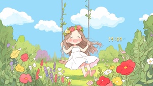 花海可爱少女