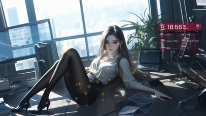 她身上散发着清新的气息