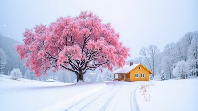 唯美治愈的雪景