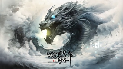 龍年大吉の墨龍賀年