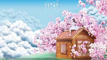 屋上樱花（含音频、时钟、天气）